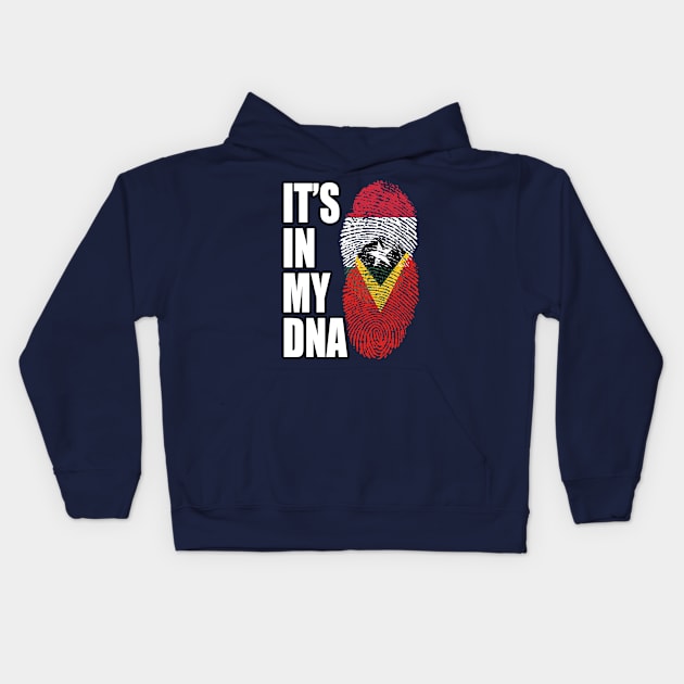 Hungarian And Timorese Mix Heritage DNA Flag Kids Hoodie by Just Rep It!!